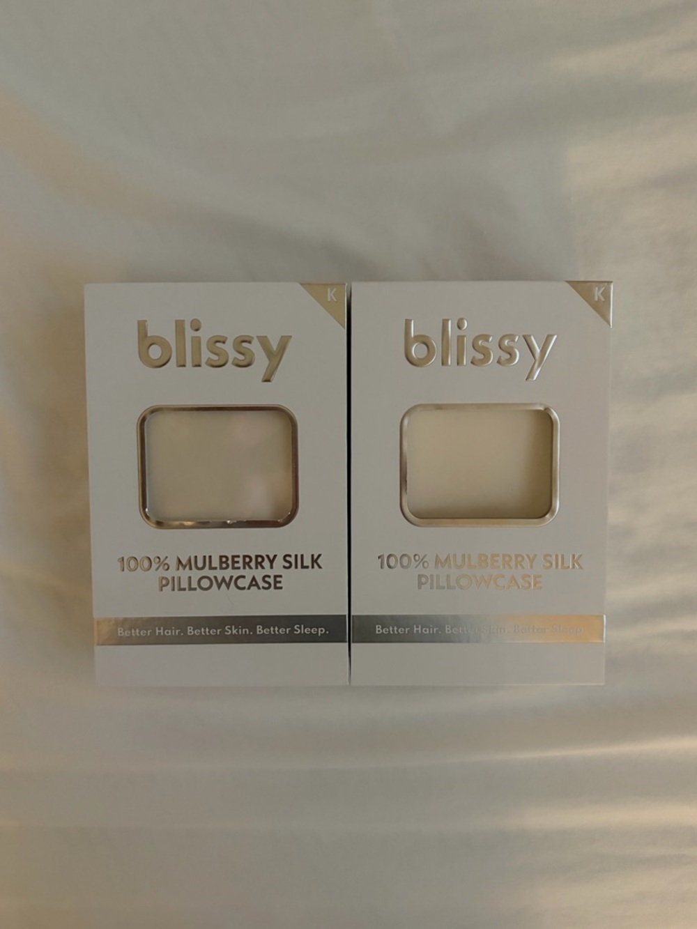 Blissy king Ivory White Silk Pillowcase